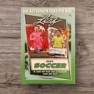 Leaf 2024 Soccer 10 Card Set Plus One Autograph Per Box